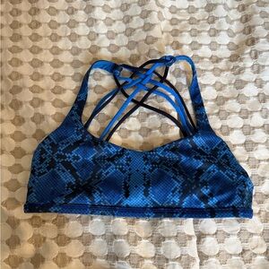 Lululemon Athletica Blue Patterned Sports Bra